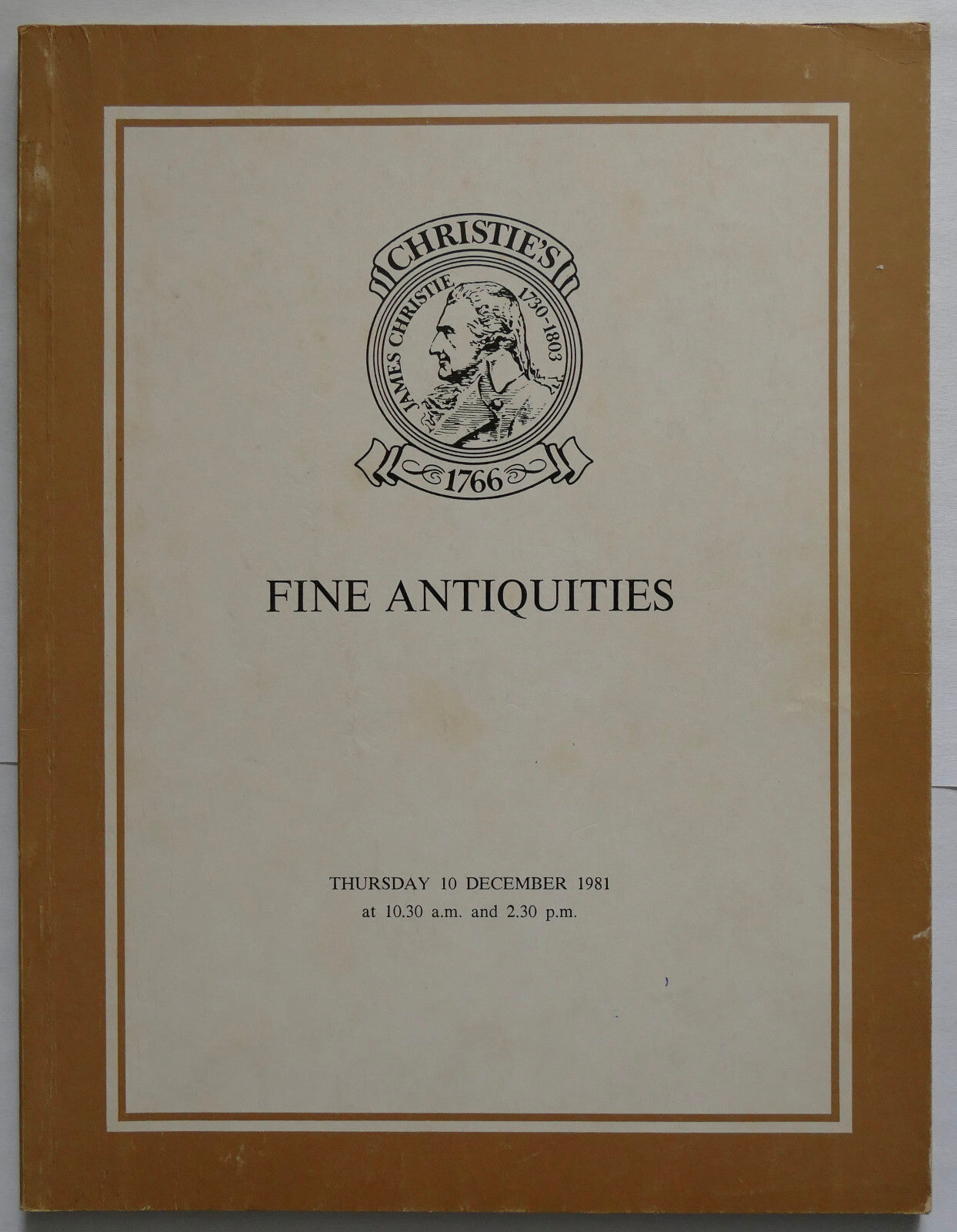 Christie's Fine Antiquities auction catalog vintage December 1981 rare collectible publication