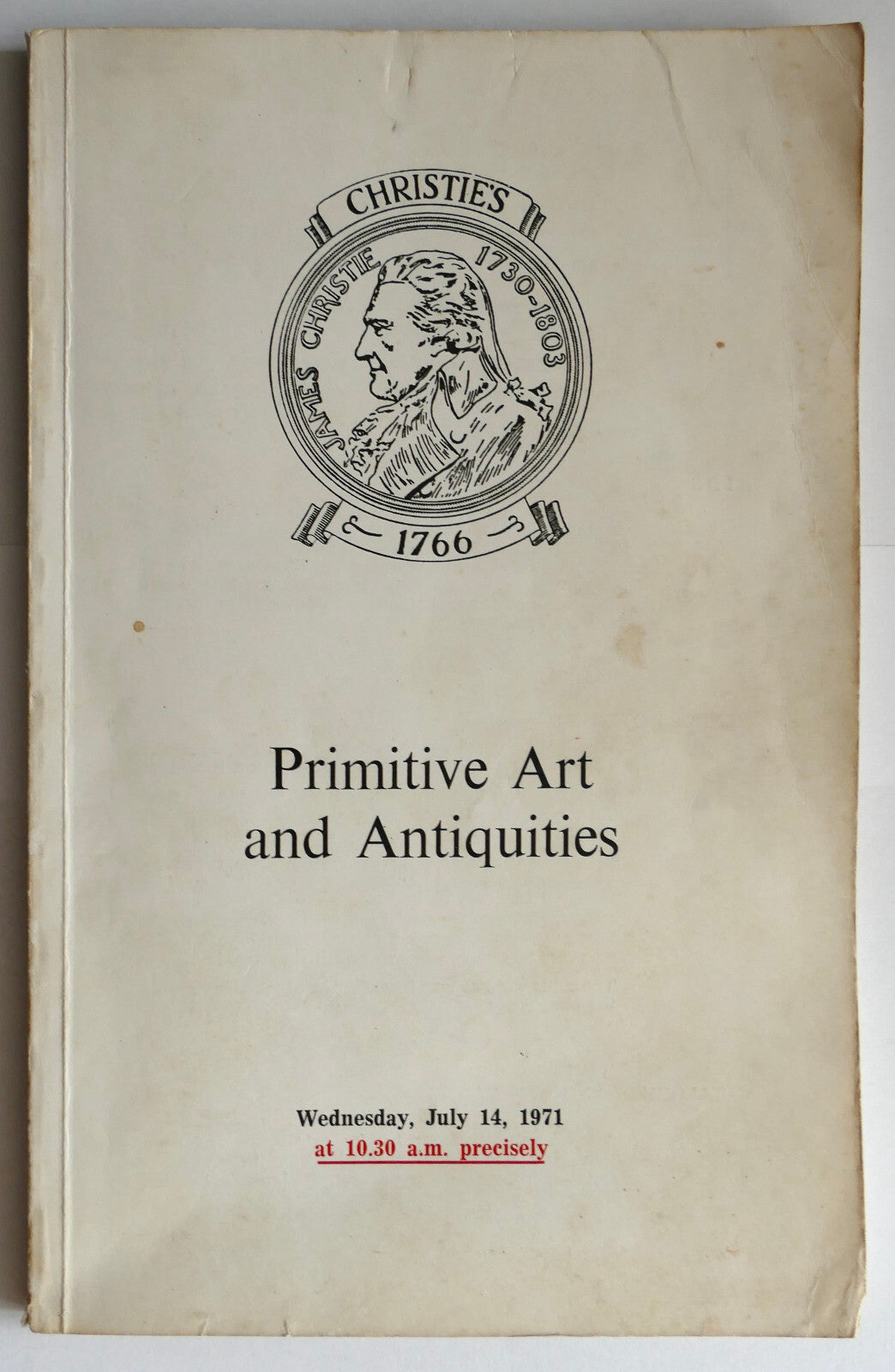 Vintage Christie's Primitive Art and Antiquities auction catalog July 14, 1971 edition