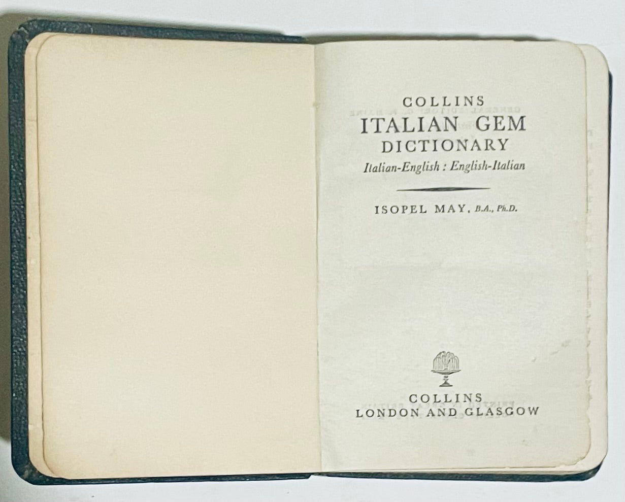 DICTIONARY ITALIAN-ENGLISH ENGLISH-ITALIAN | 1959 | COLLINS