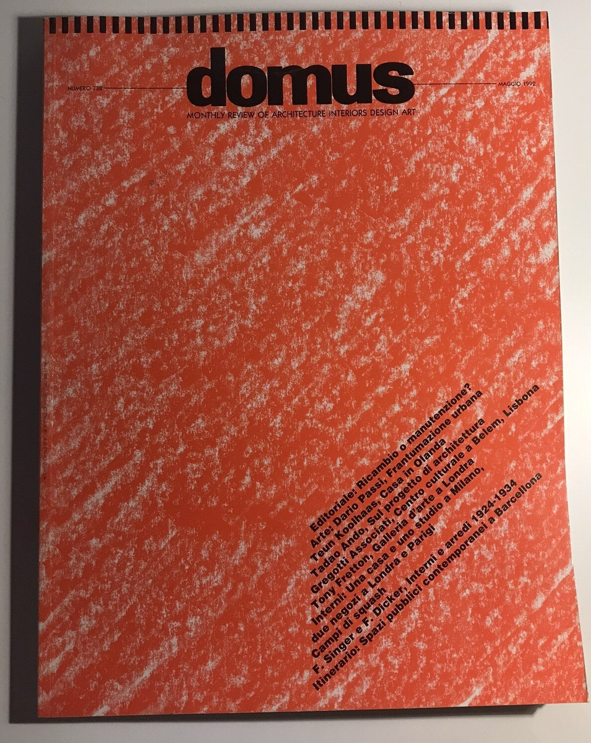 Domus magazine no 738 May 1992 vintage Italian architecture interiors design review