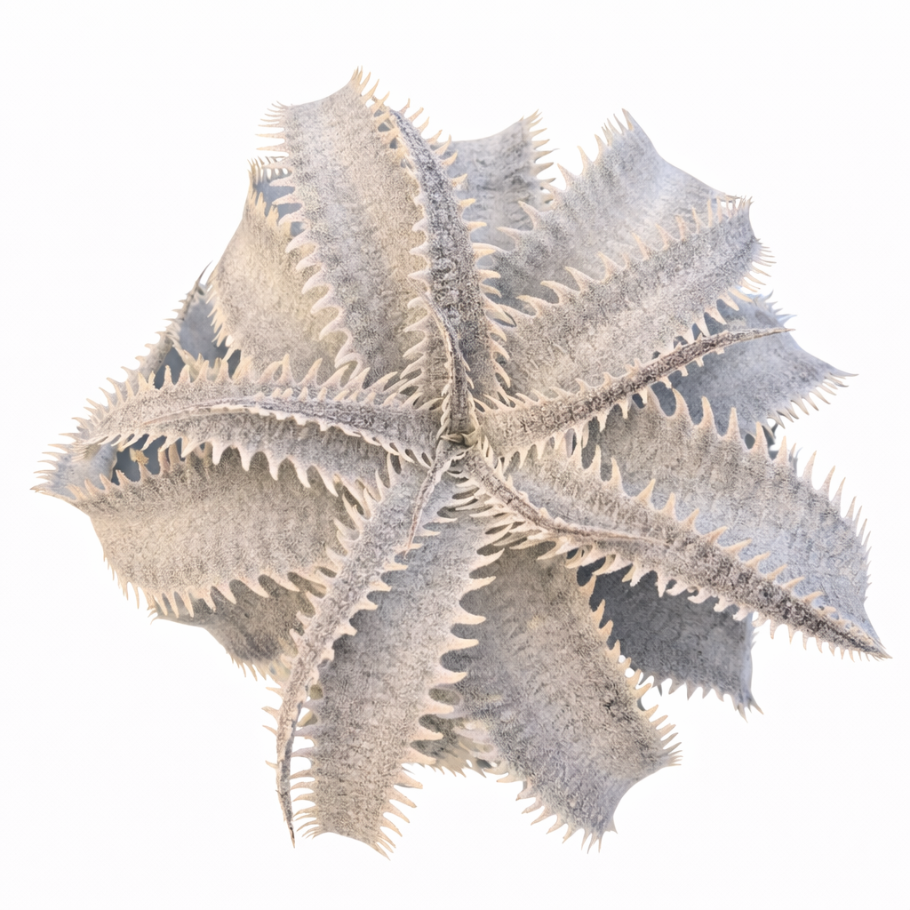 Dyckia marnier-lapostollei var. estevesii rare spiky succulent with silvery-gray textured leaves