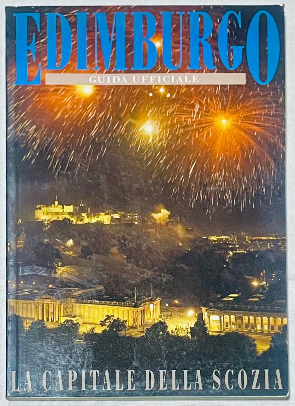Edinburgh guida ufficiale vintage 1989 libro sulla capitale della Scozia con fuochi d'artificio