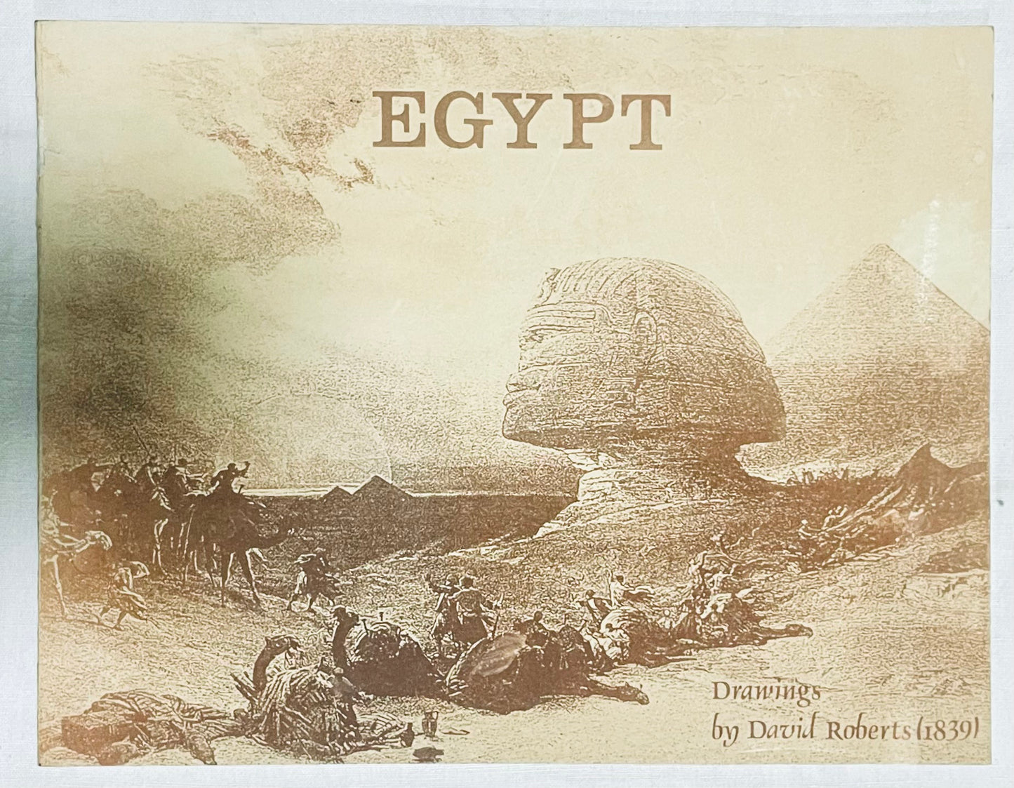 Libro vintage Egitto 1839 con disegni di David Roberts raffiguranti la Sfinge e le piramidi
