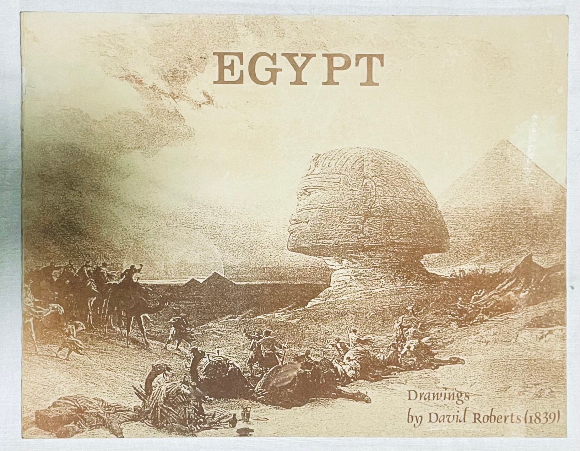 Libro vintage Egitto 1839 con disegni di David Roberts raffiguranti la Sfinge e le piramidi