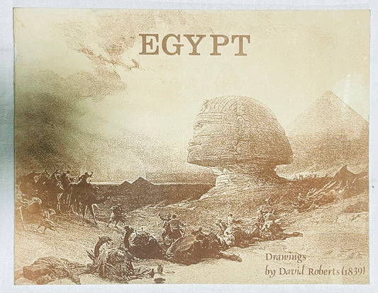 Libro vintage Egitto 1839 con disegni di David Roberts raffiguranti la Sfinge e le piramidi