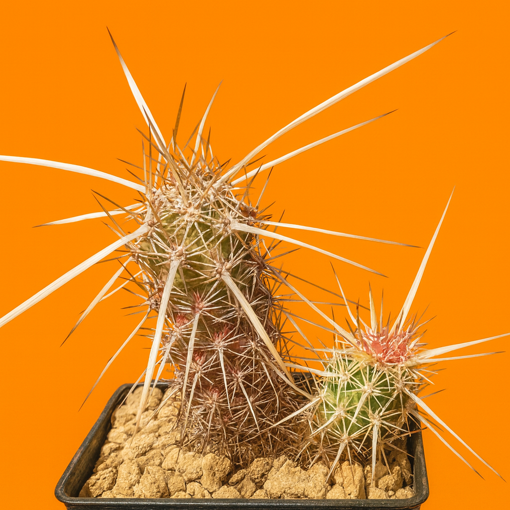 Echinocereus brandegeei raro cactus con spine bianche lunghe in vaso piccolo