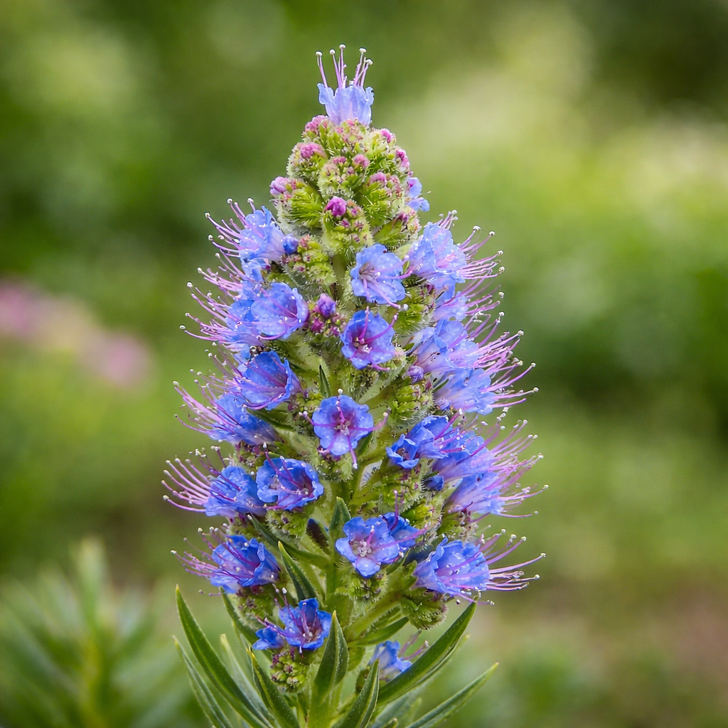 Echium callithyrsum rare flowering plant with vibrant blue and purple blossoms