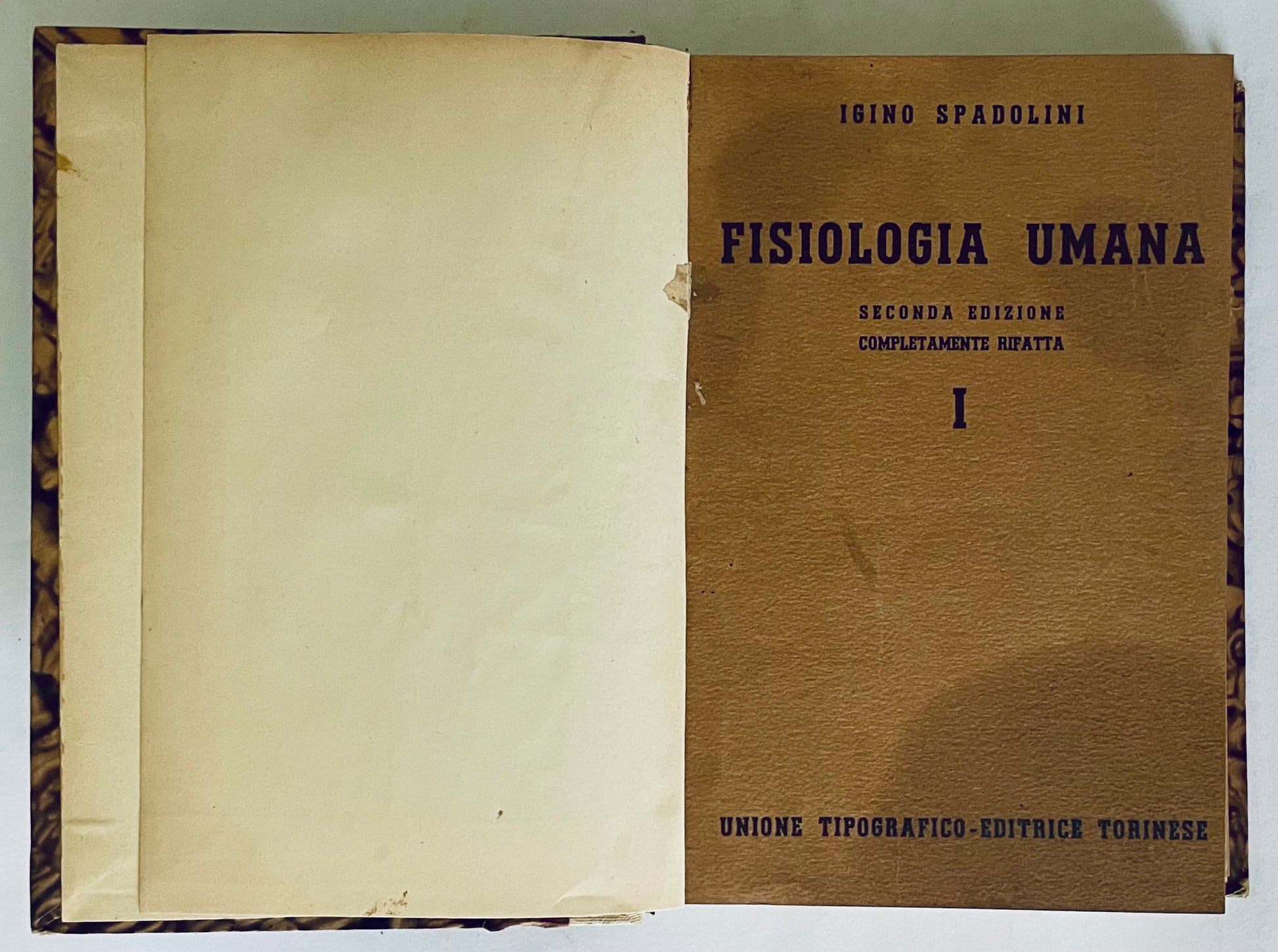 Fisiologia Umana libro medico vintage di Igino Spadolini seconda edizione 1943