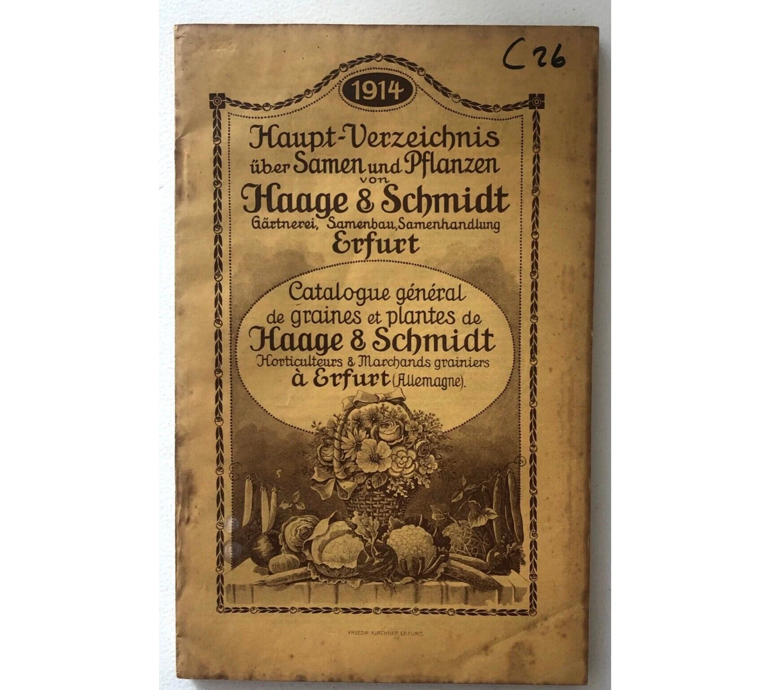 Haage & Schmidt 1914 vintage seed and plant catalog horticulture guide from Erfurt
