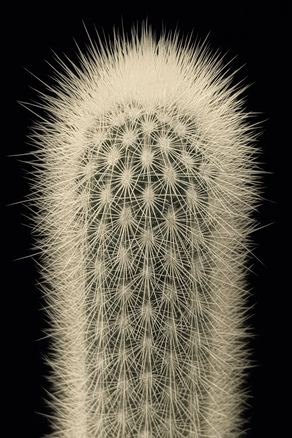 Haageocereus cantaensis raro cactus con spine bianche dense e forma allungata