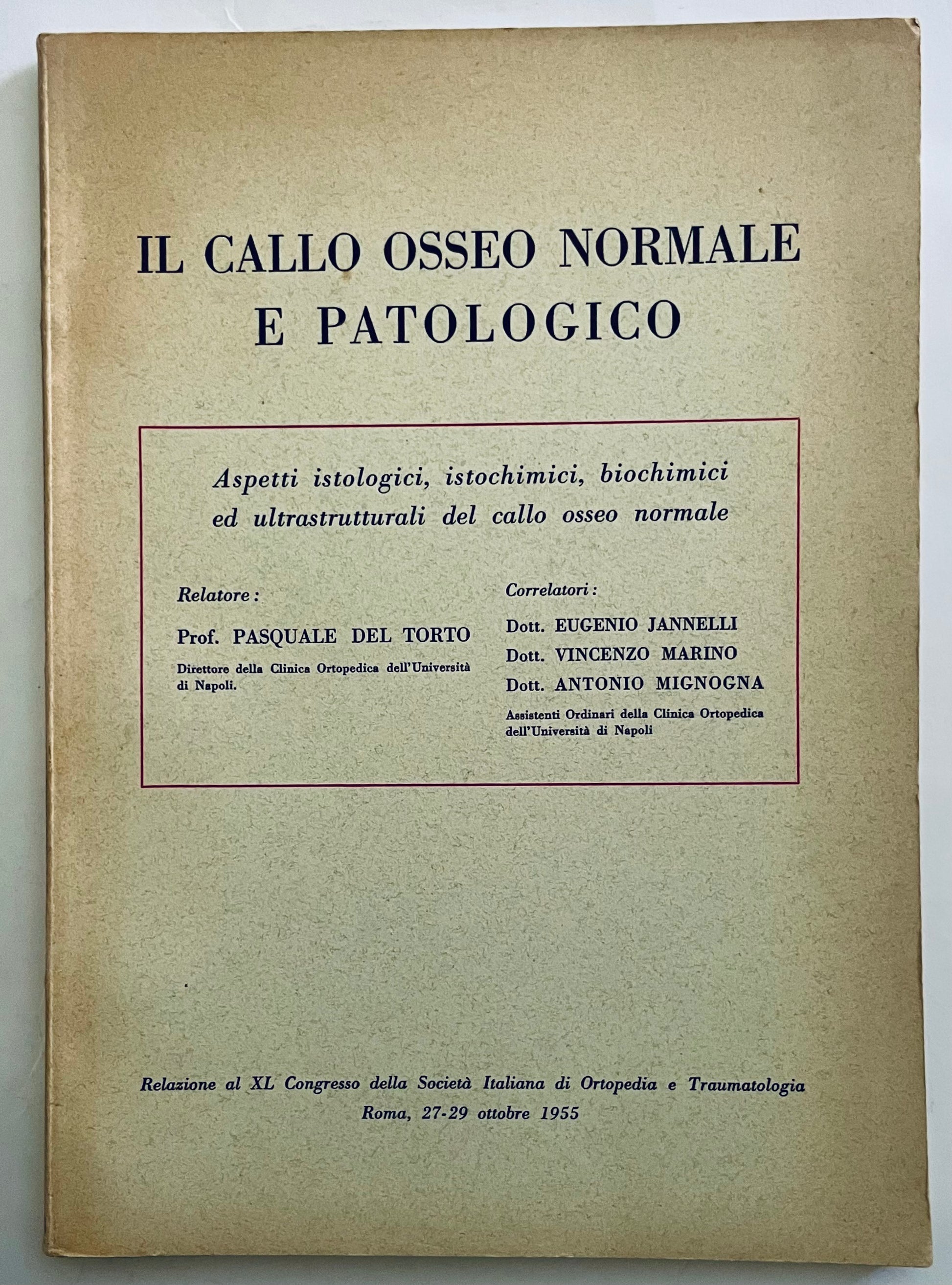 Pubblicazione medica vintage Il Callo Osseo Normale e Patologico del Prof. Pasquale Del Torto sulla guarigione delle ossa