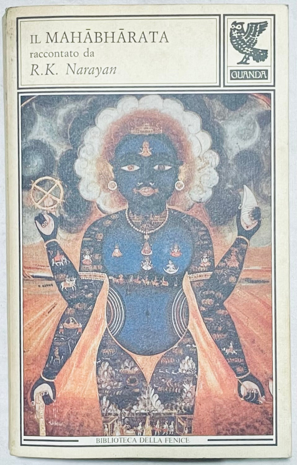Libro vintage Il Mahabharata di R.K. Narayan edizione illustrata pubblicata da Guanda