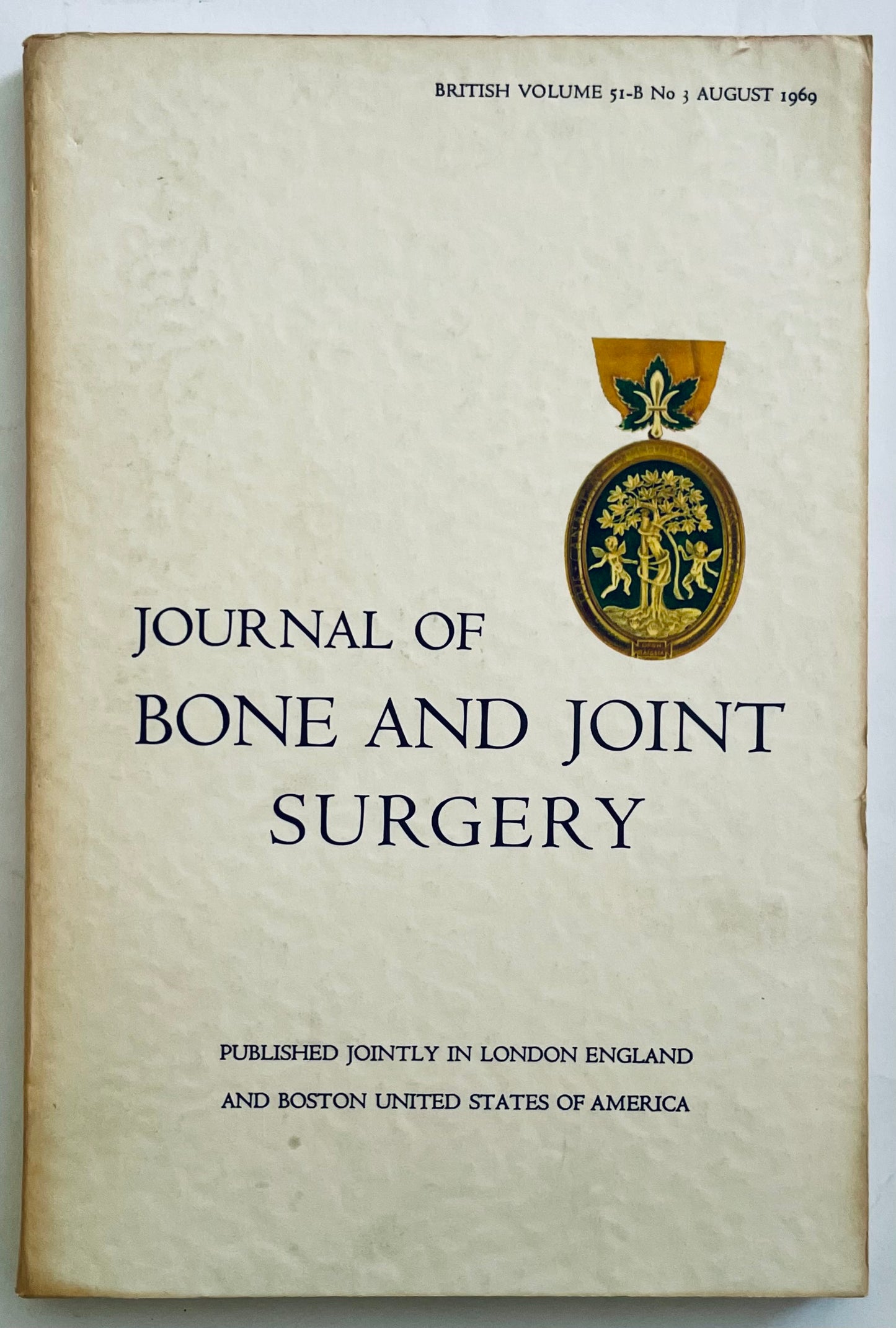 Journal of Bone and Joint Surgery British Volume 51-B N. 3 Agosto 1969 rivista medica d'epoca su ortopedia e chirurgia
