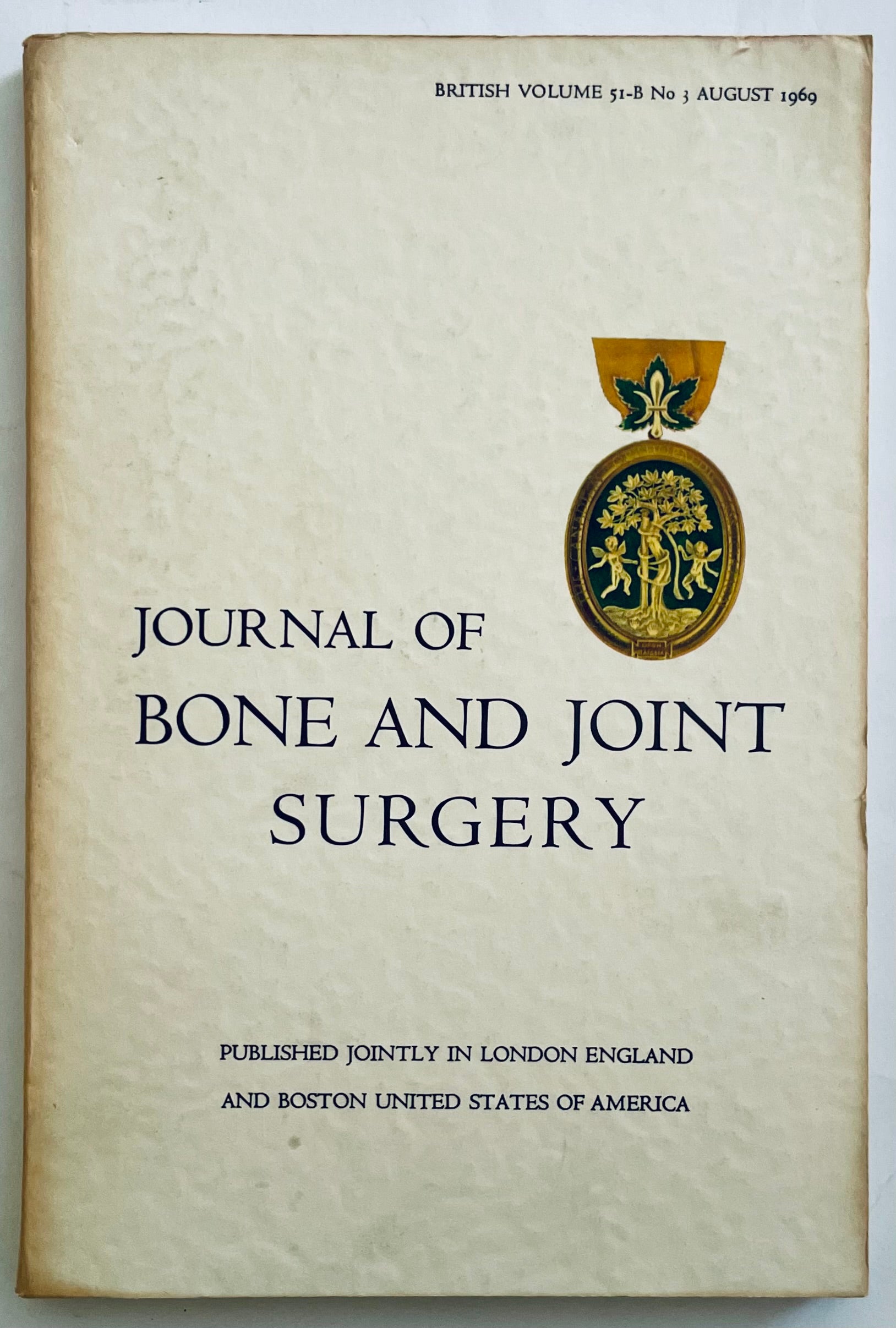 Journal of Bone and Joint Surgery British Volume 51-B N. 3 Agosto 1969 rivista medica d'epoca su ortopedia e chirurgia