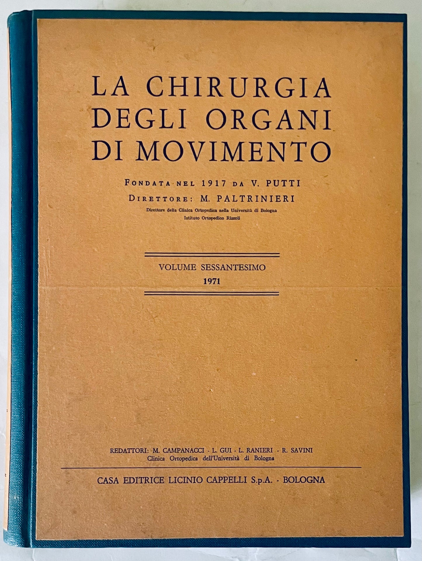 Vintage 1971 medical journal La Chirurgia degli Organi di Movimento by V. Putti