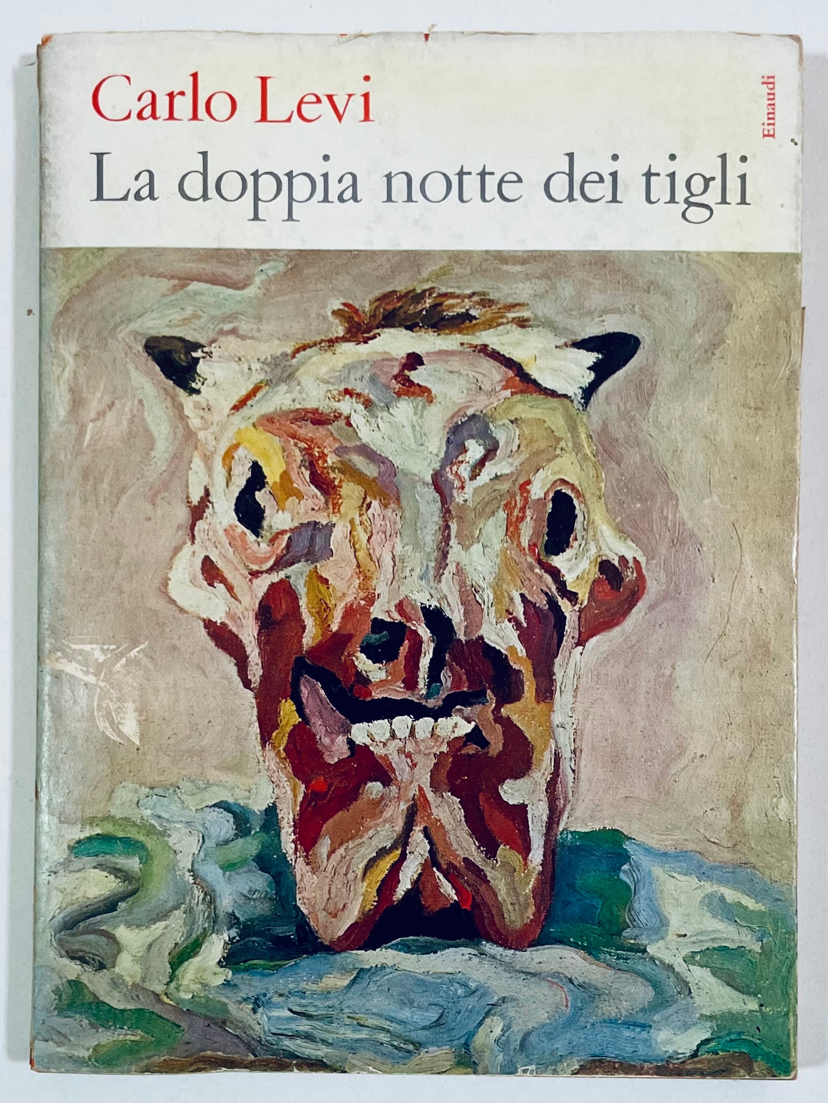 Libro vintage La doppia notte dei tigli di Carlo Levi con copertina astratta artistica