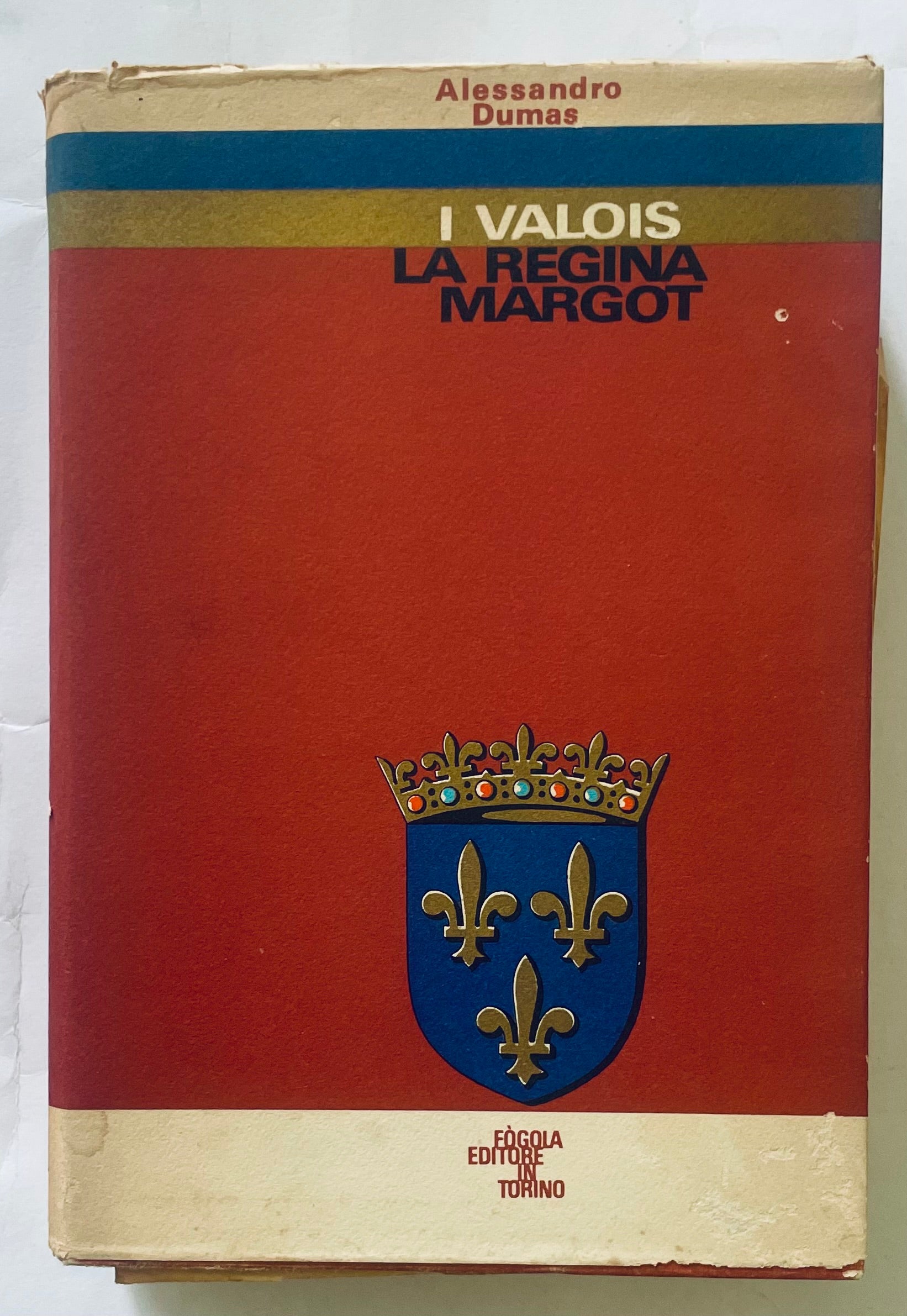 Libro d'epoca prima edizione La Regina Margot di Alessandro Dumas con copertina araldica storica