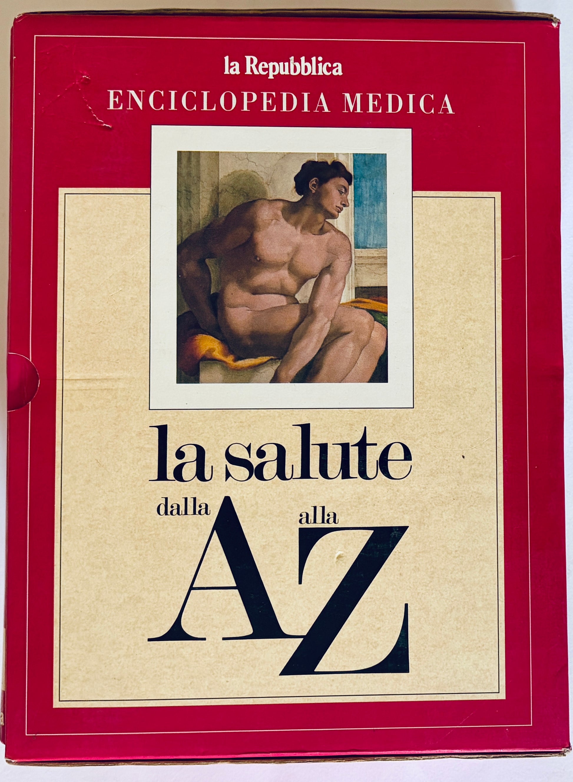 Enciclopedia medica vintage 1995 "La Salute dalla A alla Z" di la Repubblica con copertina d'arte classica
