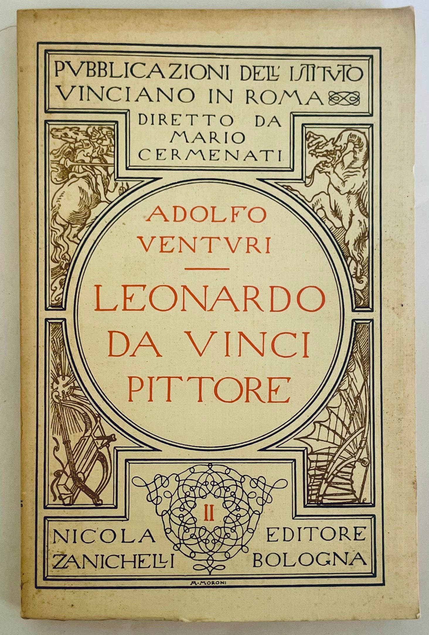 Libro d'arte vintage Leonardo da Vinci II Vol. di Adolfo Venturi, diretto da Mario Cermenati