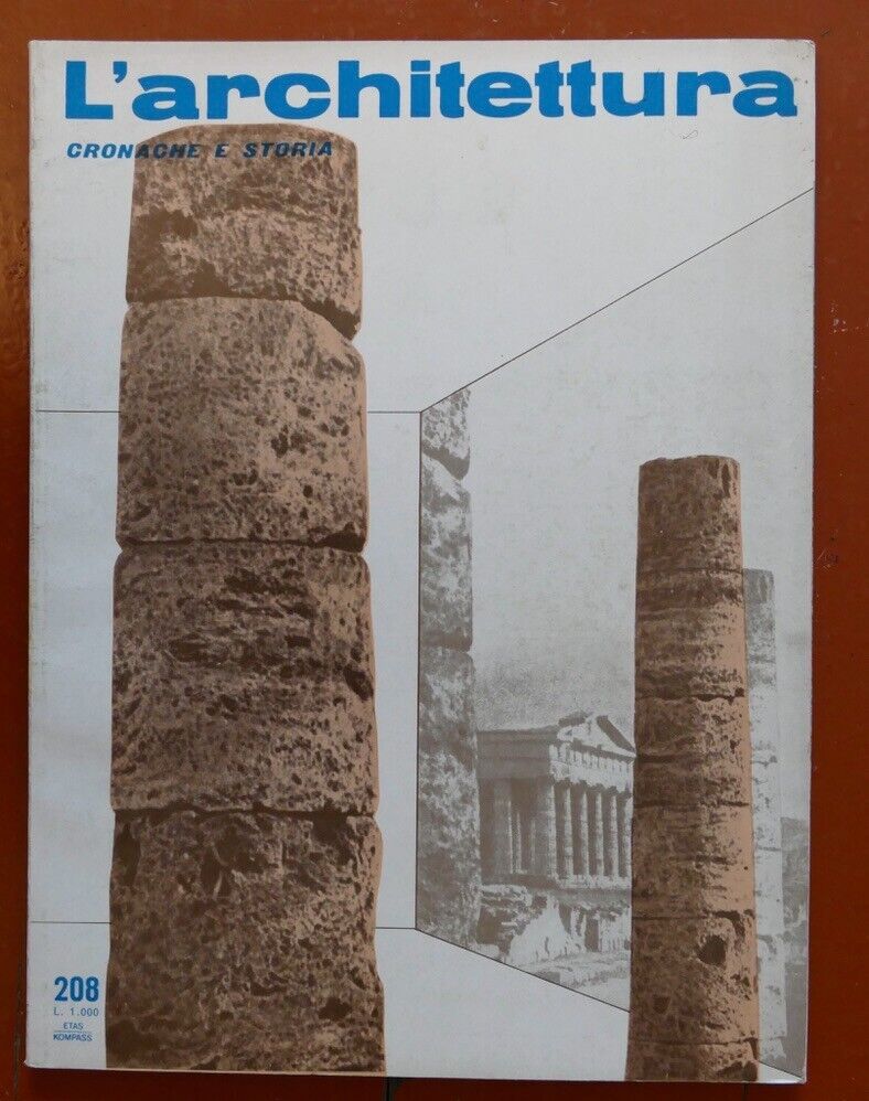 L'architettura vintage Italian architecture magazine issue 208 1973 with historical monument cover
