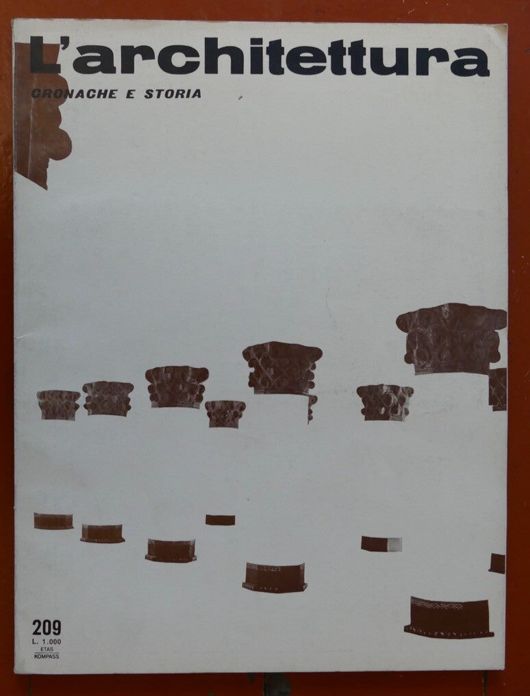 L'architettura magazine vintage 1973 Italian architecture and history issue 209