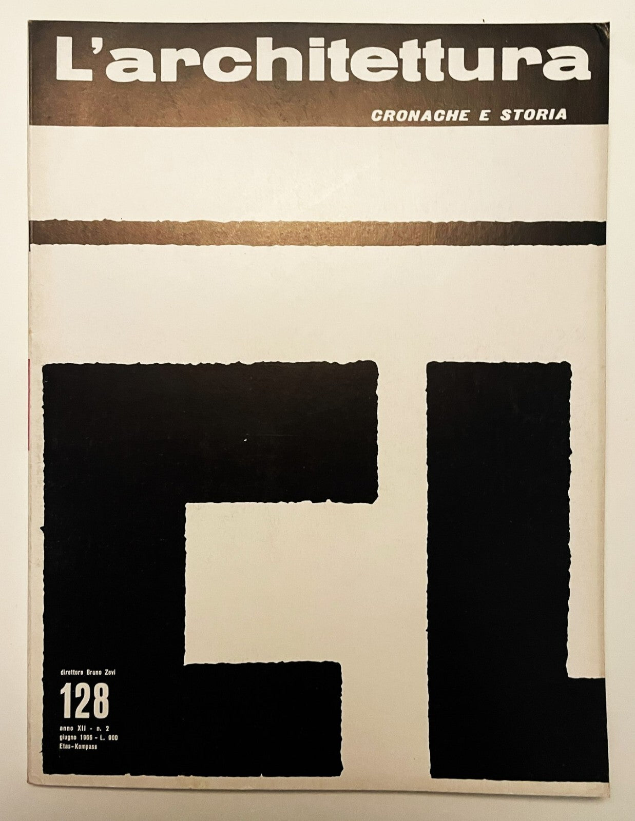 L'Architettura n. 128 1966 rivista italiana di architettura vintage diretta da Bruno Zevi