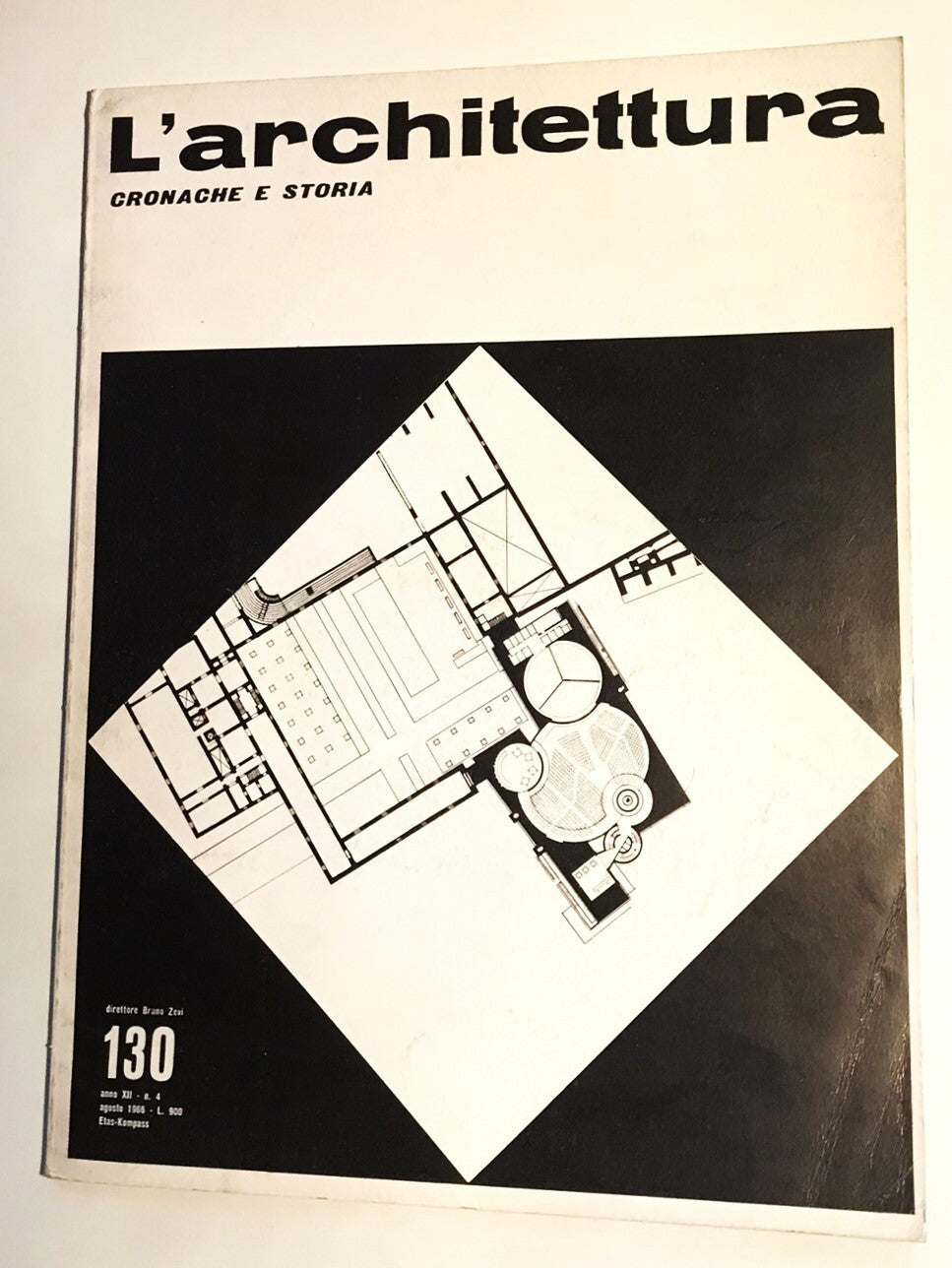 L'architettura no 130 vintage 1966 Italian architecture magazine with building plans