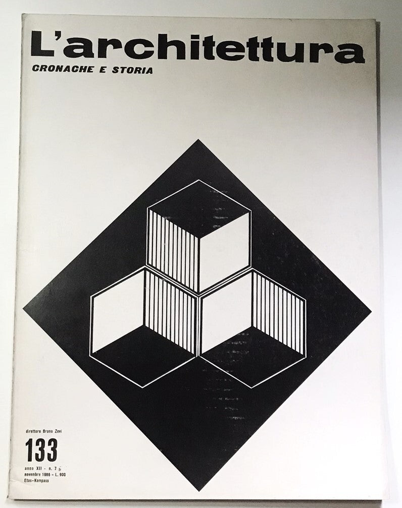 L'Architettura no 133 rivista italiana di architettura vintage diretta da Bruno Zevi con copertina dal design geometrico