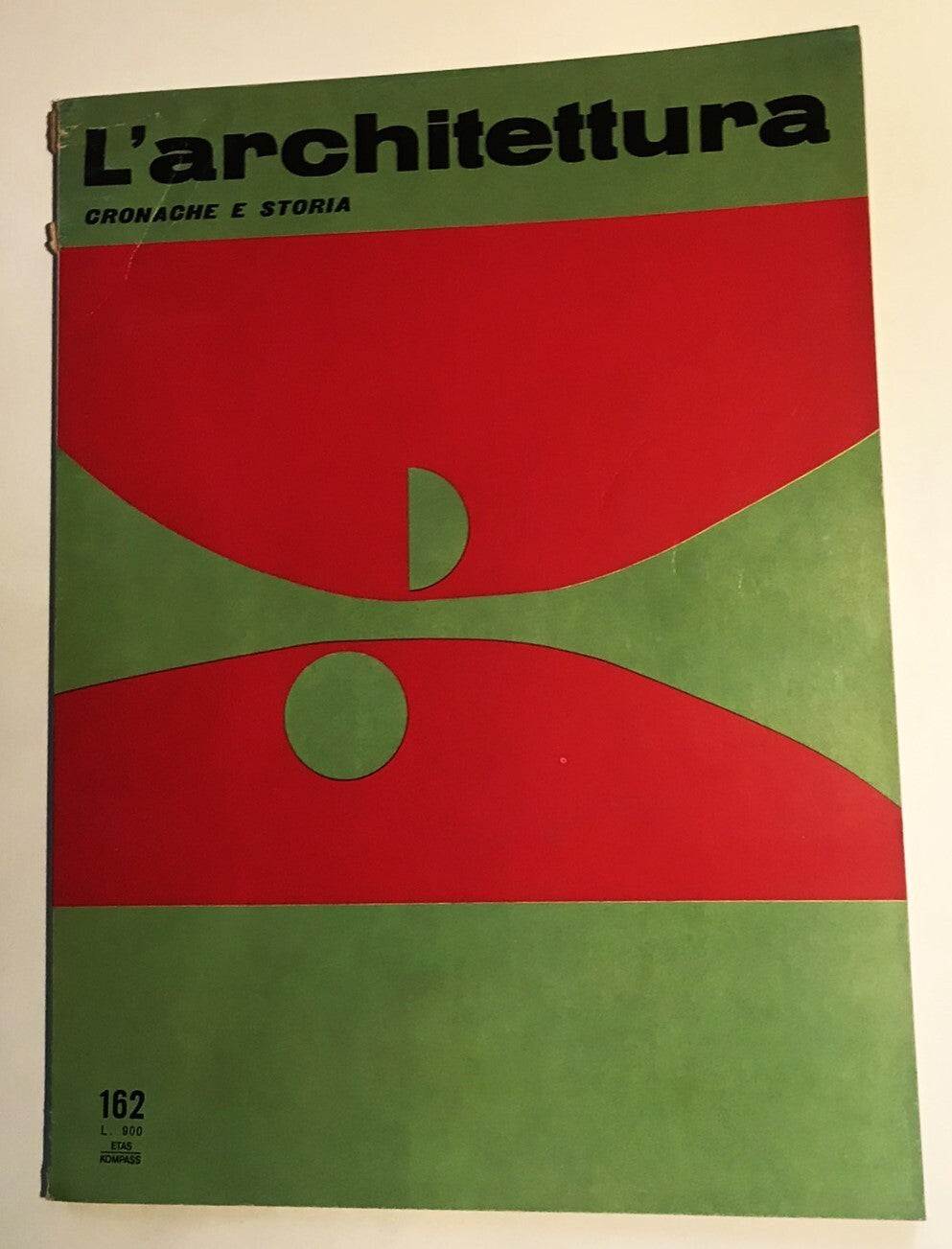 L'Architettura no 162 1969 vintage Italian architecture magazine with abstract cover design