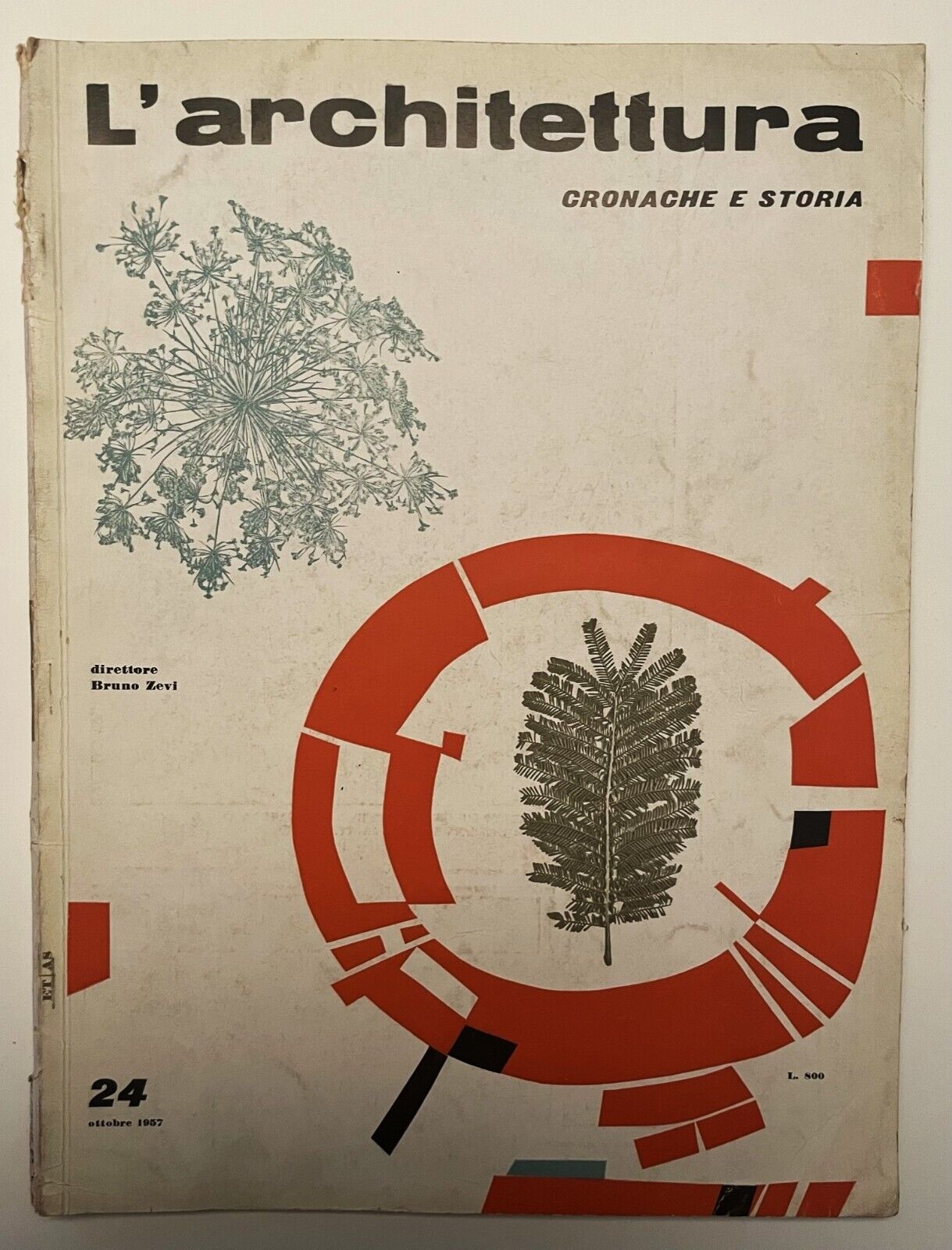 Rivista di architettura vintage italiana numero 24 ottobre 1957 diretta da Bruno Zevi