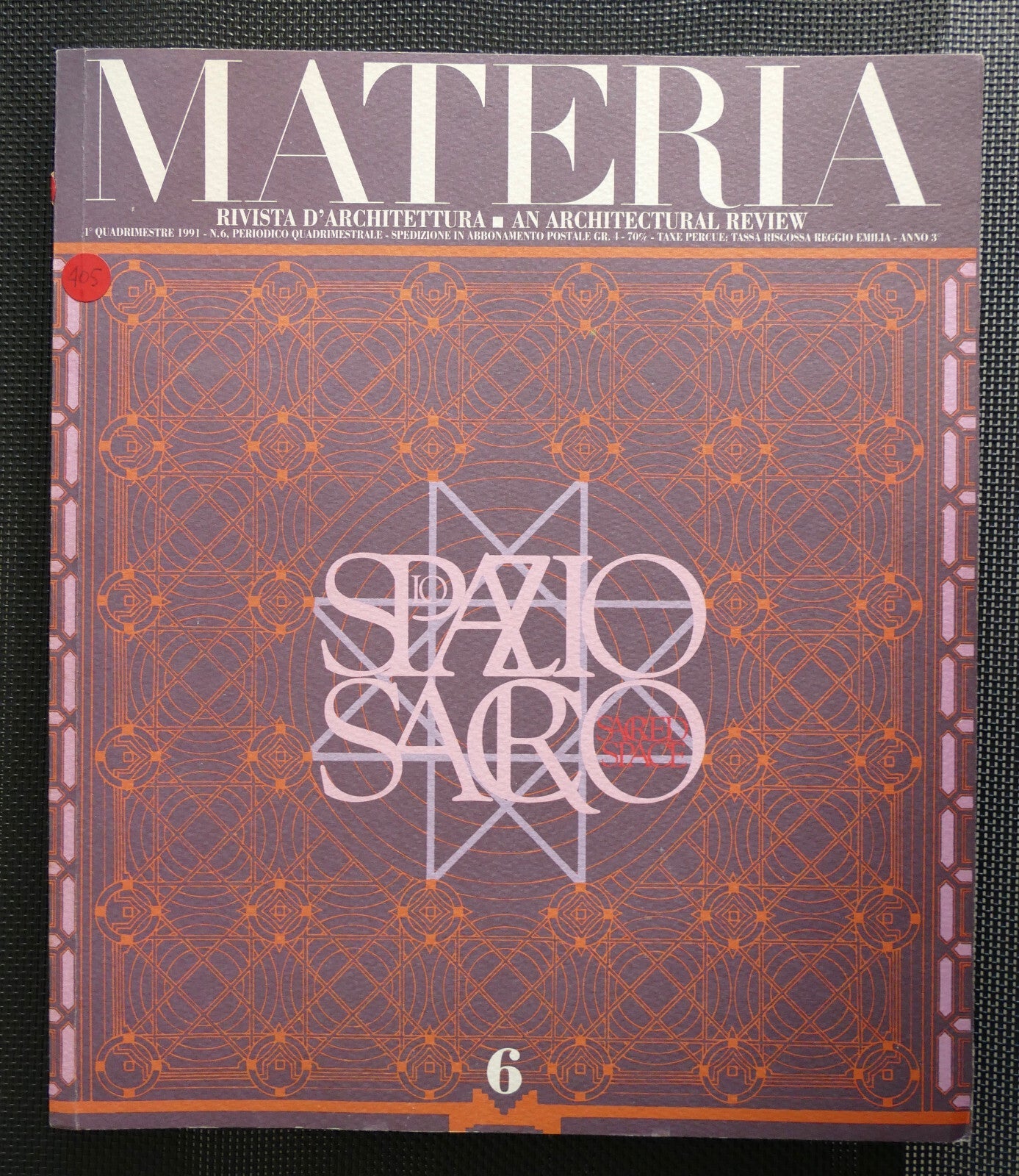 Materia n. 6 1991 rivista vintage di architettura italiana rivista di architettura pubblicazione di design