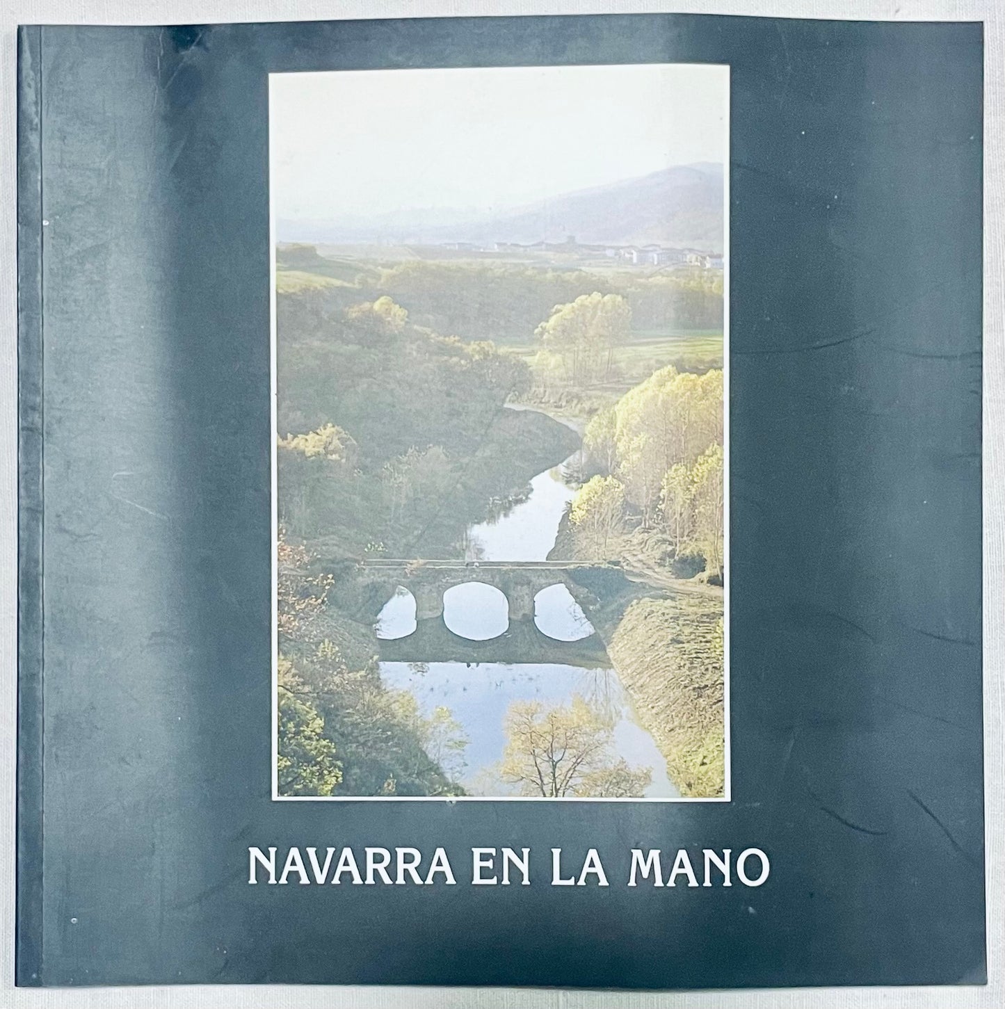 Catalogo d'arte Navarra en la Mano vintage 1993 con fotografie paesaggistiche e opere regionali