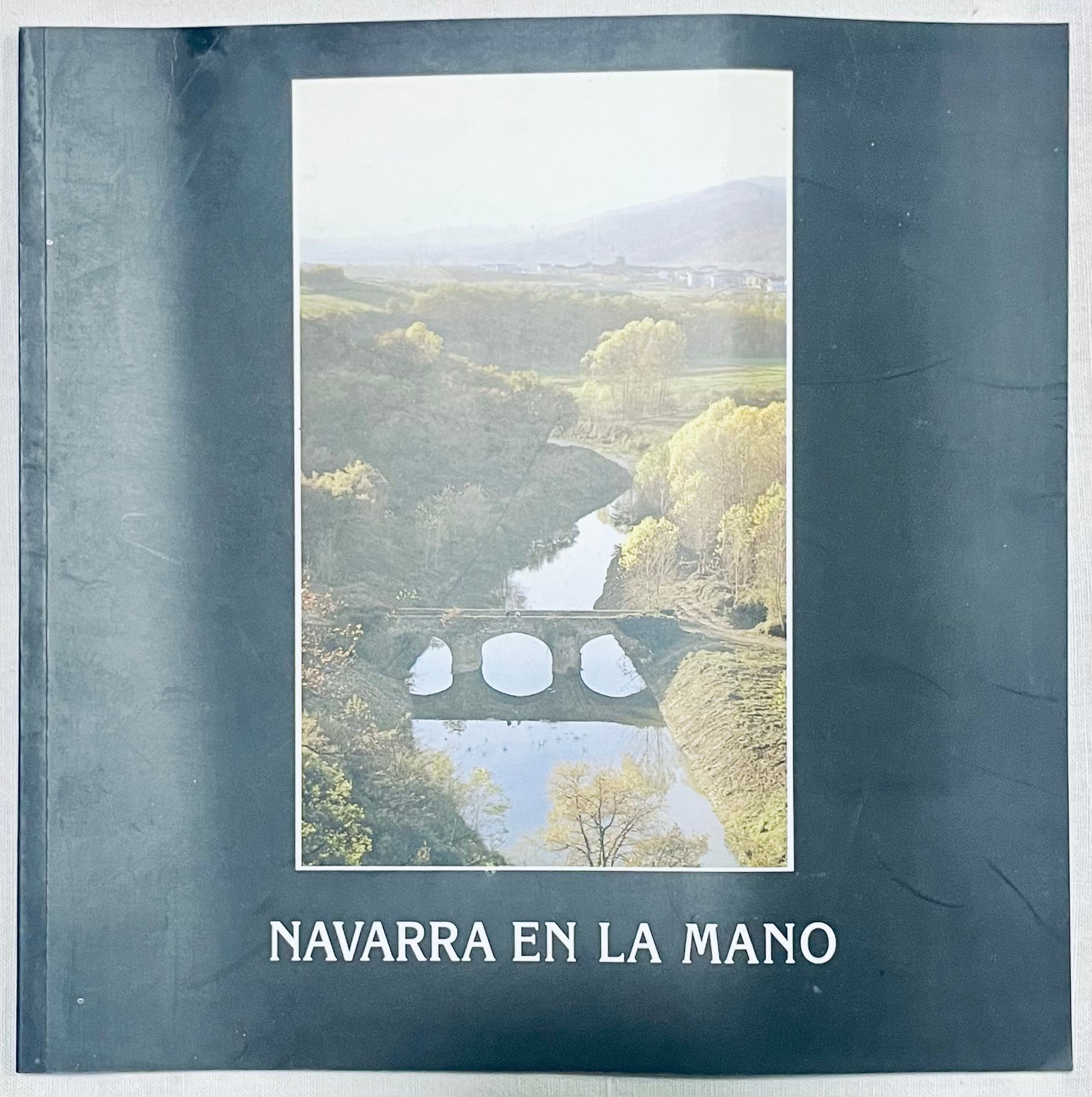 Catalogo d'arte Navarra en la Mano vintage 1993 con fotografie paesaggistiche e opere regionali