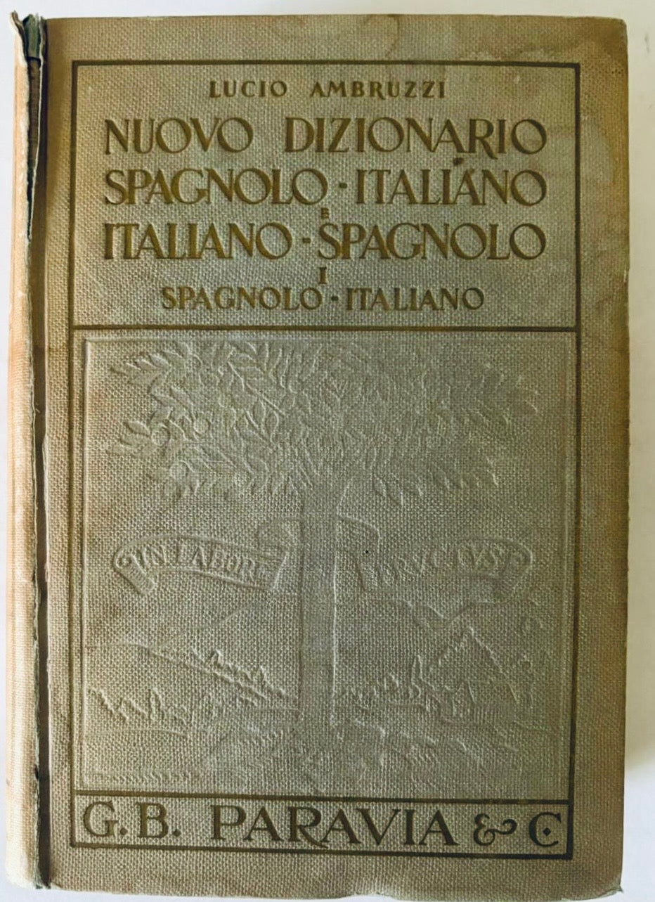 Vintage Nuovo Dizionario Spagnolo-Italiano dizionario bilingue libro di Lucio Ambruzzi edizione 1960