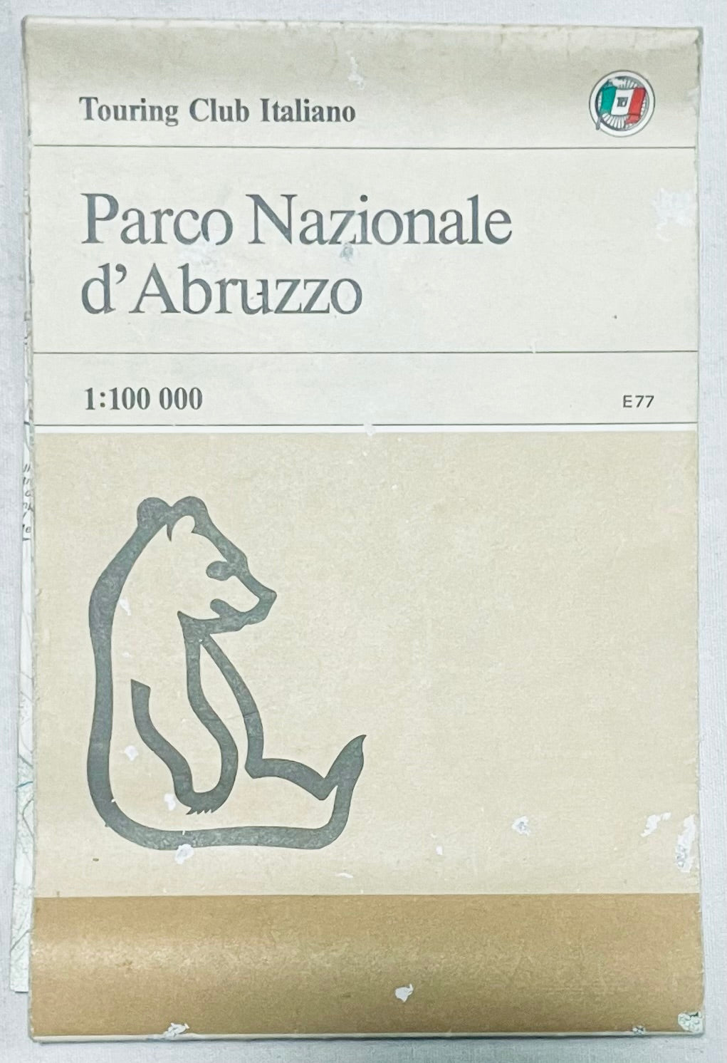 Mappa guida vintage del Parco Nazionale d'Abruzzo a cura del Touring Club Italiano, edizione 1968