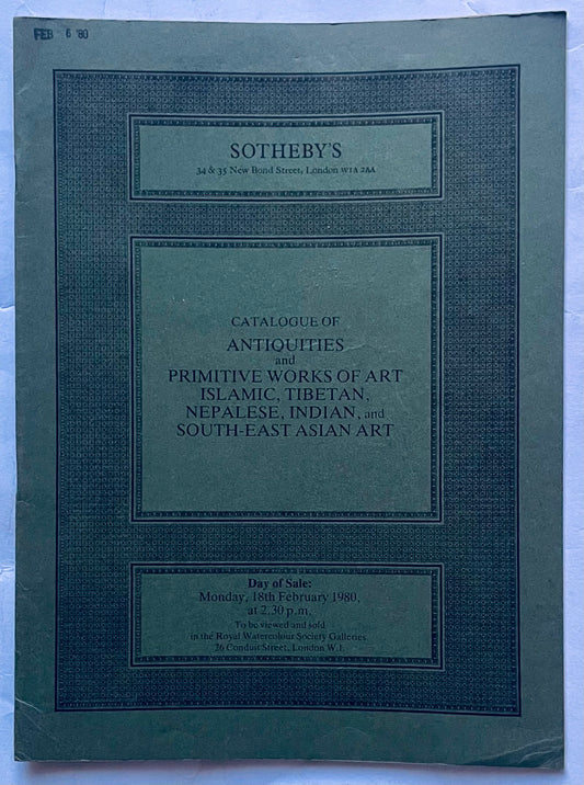Vintage Sotheby's catalog of antiquities and primitive works of art from 1980 auction