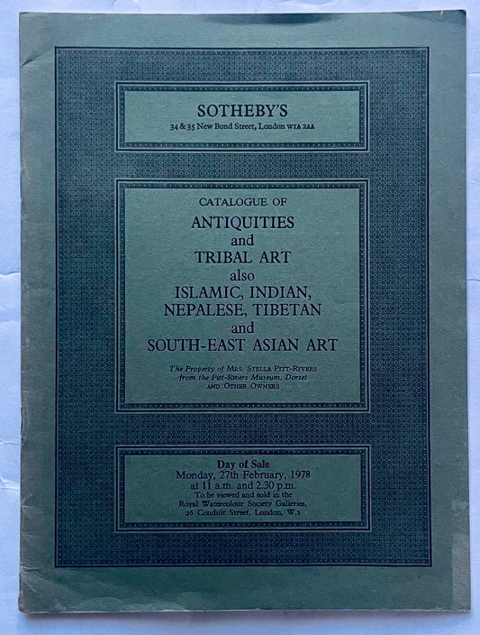 Vintage Sotheby's auction catalog for antiquities and tribal art from 1978 sale in London