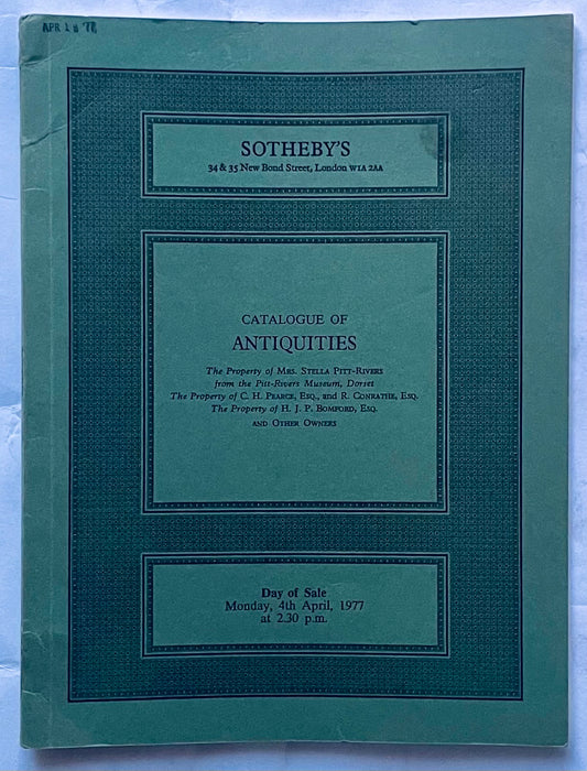 Vintage Sotheby's catalogue of antiquities auction held April 4, 1977 in London