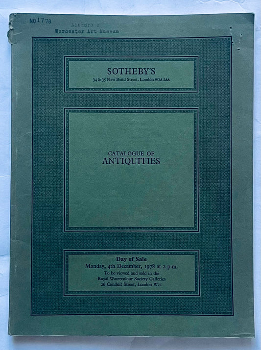 Catalogo d'asta vintage di antiquariato Sotheby's tenutasi il 4 dicembre 1978 a Londra