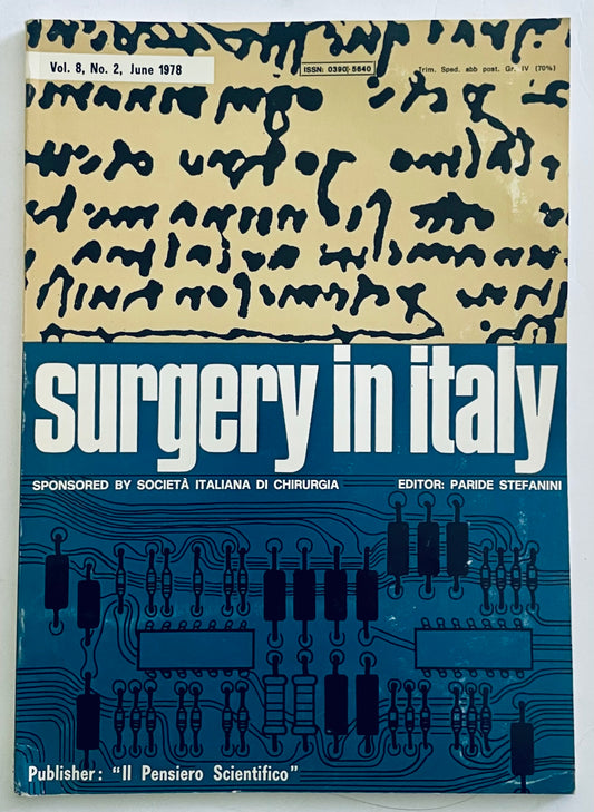 Vintage Surgery in Italy rivista medica giugno 1978 a cura di Paride Stefanini