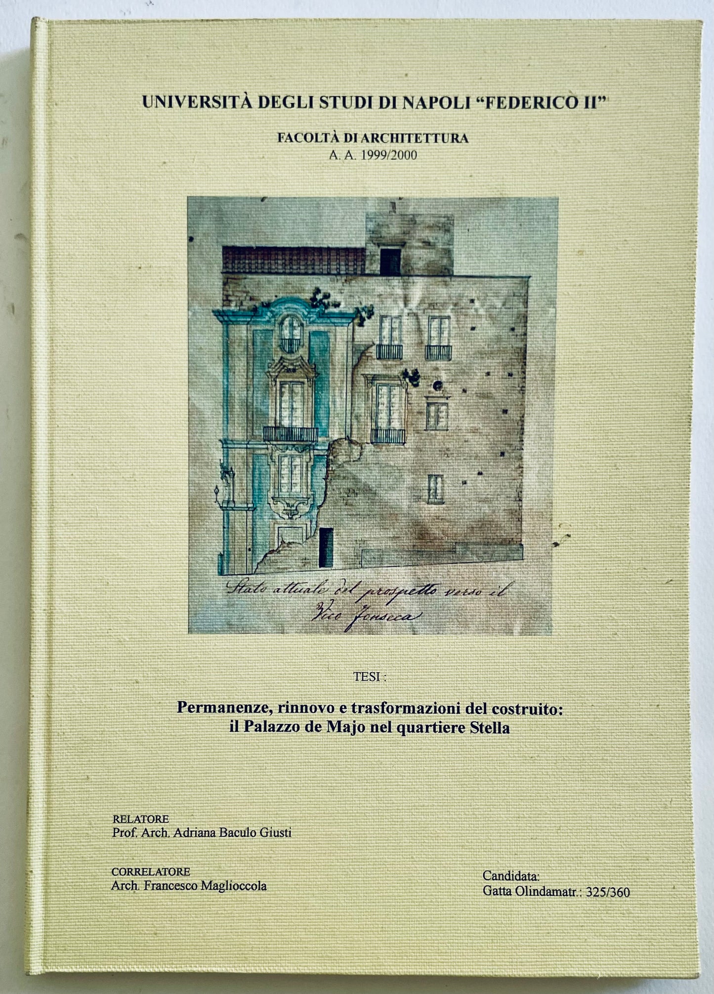 Disegno architettonico succulento di PALAZZO DE MAJO con facciata dettagliata e finestre