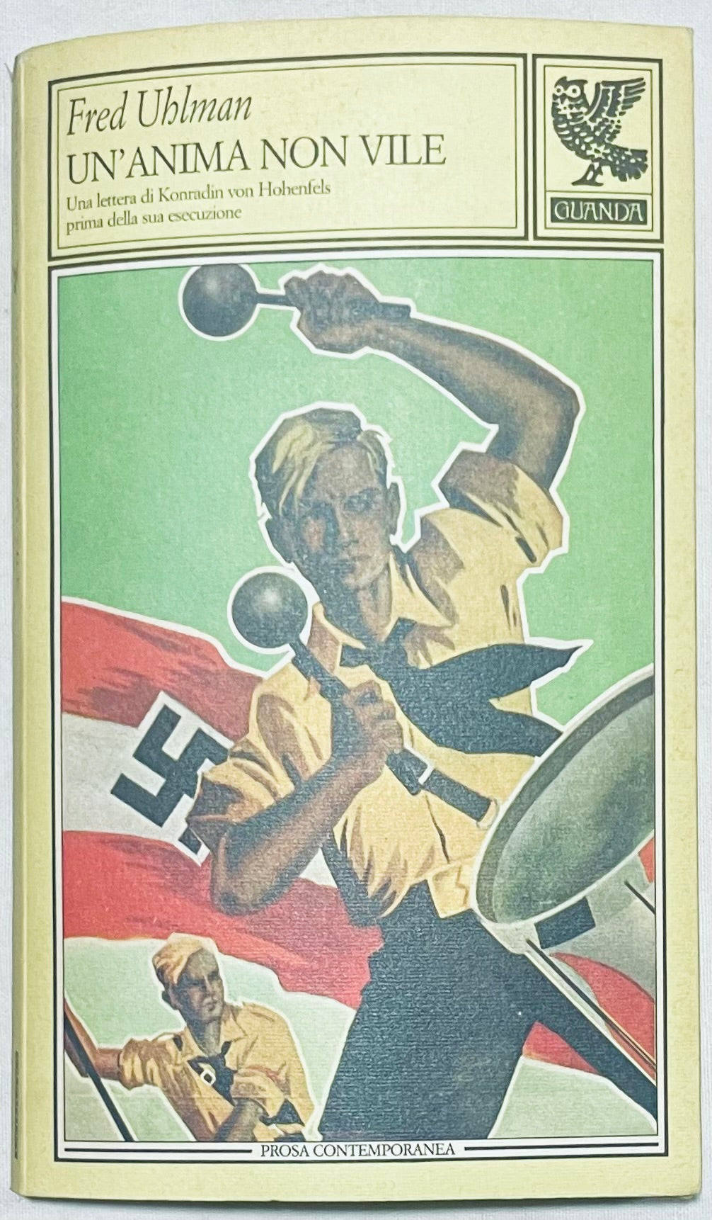 Libro vintage "Un'anima non vile" di Fred Uhlman con copertina storica illustrata